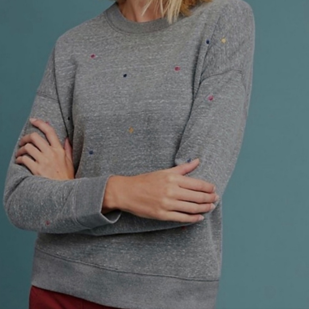 Current Air Anthropologie Embroidered‎ Sweatshirt